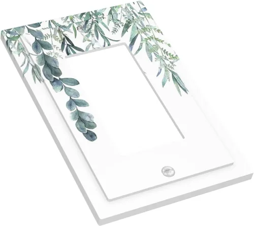 Miniatura 3 de Hojas de eucalipto, vegetación, flores de vid, sencillez, cubiertas decorativas de salida de 1 pandilla, placa de pared para interruptor de luz