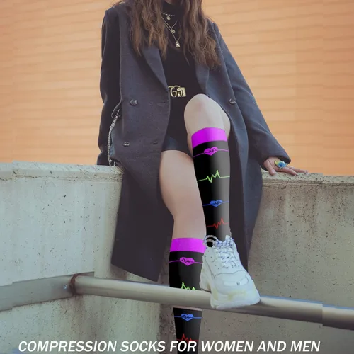 Miniatura 3 de 57 pares de calcetines de compresión de cobre para mujeres y hombres, circulación de 20-30 mmHg, el mejor apoyo para correr, atletismo, enfermería