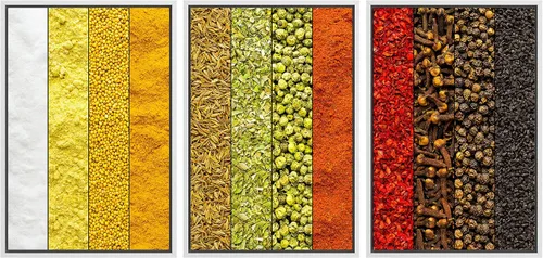 Miniatura 17 de wall26 Lienzo enmarcado para pared, juego de arte de hierbas, verduras y condimentos en madera, alimentos, fotografía cultural, realismo, paisaje