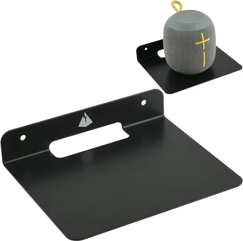 Miniatura 9 de Soporte de altavoz pequeño para estante flotante, estante de pared pequeño de 6 pulgadas, soporte de altavoz de metal para cámara web de seguridad