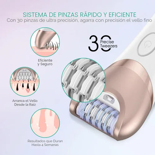 Miniatura 3 de VOYOR Depiladora para mujer, depiladora 3 en 1 para mujeres, depiladora depiladora para piernas y brazos con 30 pinzas, afeitadora eléctrica