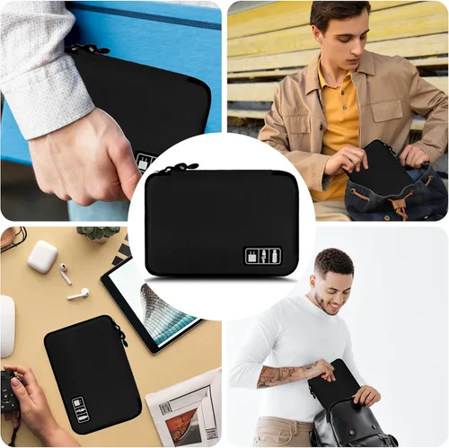 Miniatura 6 de Organizador de Electrónica, Funda Organizadora de Cables de Viaje, Bolsas Organizadoras de Cables Portátiles, Estuche de Almacenamiento