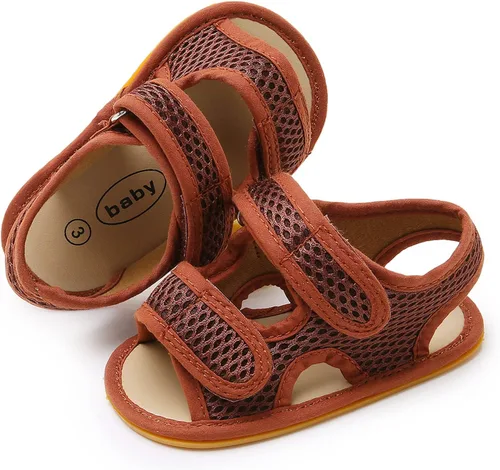 Miniatura 4 de RVROVIC Sandalias de primera calidad para bebés, niños y niñas, suela de goma antideslizante suave, zapatos de verano al aire libre para niños