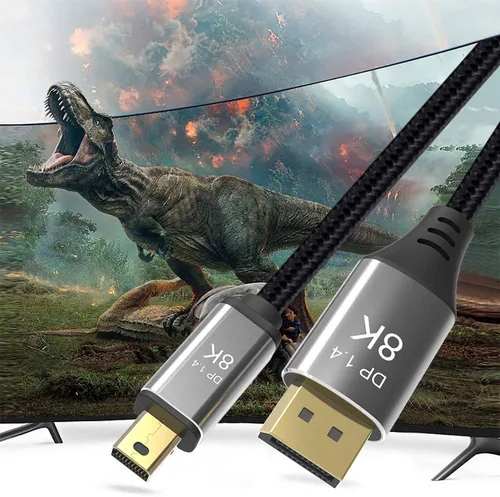 Miniatura 2 de Cable Mini DP a DisplayPort 8K de 3.3 pies de 3.3 ft, 8K a 60Hz, 4K a 144Hz, transmisión bidireccional, compatible con Macbook, Surface Pro, TV