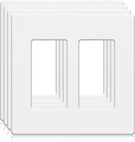 Miniatura 9 de Placa de pared sin tornillos de 2 segmentos, cubiertas de enchufe doble para enchufes eléctricos, interruptor de luz, placas de cara de tornillo