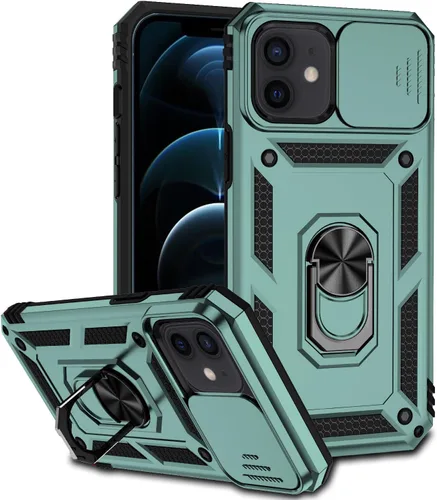 Miniatura 8 de Funda para iPhone 12/12 Pro, iPhone 12/12 Pro con funda para cámara y soporte, grado militar, a prueba de golpes, resistente, con funda magnética