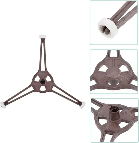 Miniatura 6 de SOLUSTRE Anillo giratorio para microondas, soporte de rodillo giratorio de triple brazo, bandeja de placa de vidrio, bandeja de horno de microondas