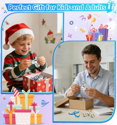 Miniatura 6 de ATESSON Spinner Fidget juguete, 3 a 5 minutos de giro, ultra duradero de acero inoxidable, rodamientos de alta velocidad de precisión