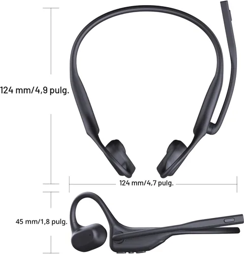 Miniatura 8 de CXK Auriculares de oreja abierta con micrófono, auriculares inalámbricos con cancelación de ruido AI, Bluetooth 5.3, auriculares Bluetooth