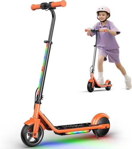 Miniatura 9 de Electric Scooter for Kids Ages 6-12, 150W Motor, Simple One-Button Control, 2 Safe Speeds (6/10 MPH), K2 Pro for 3 Speeds, Colorful Lights, Magnetic