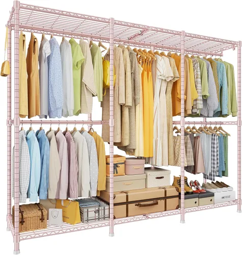 Miniatura 13 de ULIFHOME E14 Max - Perchero de ropa resistente, percheros independientes para colgar ropa, organizadores de armario ajustables y almacenamiento