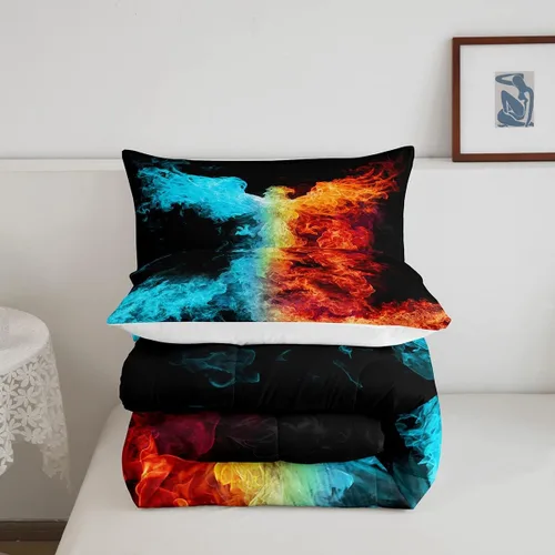 Miniatura 4 de Erosebridal Phoenix - Juego de edredón tamaño individual, juego de ropa de cama con estampado de pájaro mágico, estampado de pájaros mágicos, Multi