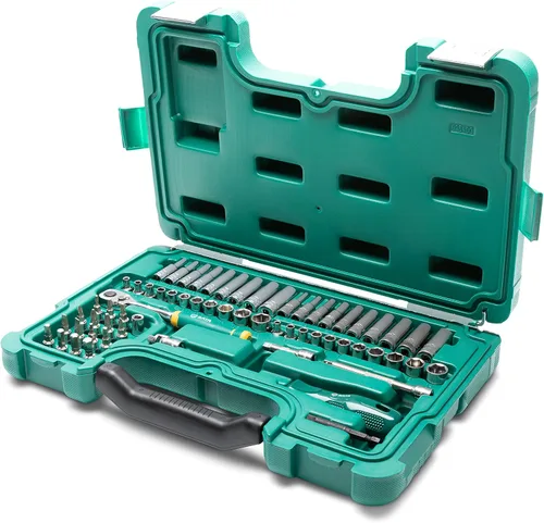 Miniatura 3 de SATA ST09543G - Juego de herramientas mecánicas de 149 piezas SAE y métrico Trinquete de 72 dientes de 1/4" y 3/8" de transmisión Enchufes