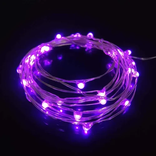 Miniatura 10 de Juego de 2 mini luces LED de hadas para interiores con temporizador, 6 horas encendidas/18 horas apagadas para decoración de bodas, fiestas