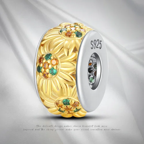 Miniatura 29 de Pandach Dijes colgantes de plata de ley 925 para pulseras y collares, dijes colgantes de Madonna con cuentas de girasol, joyería para mujer