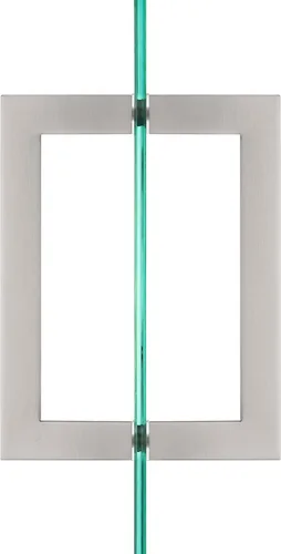 Rockwell Seguridad 8" Back to Back Square Pull in Acabado de níquel cepillado para puertas de ducha sin marco de vidrio pesado cepillado níquel
