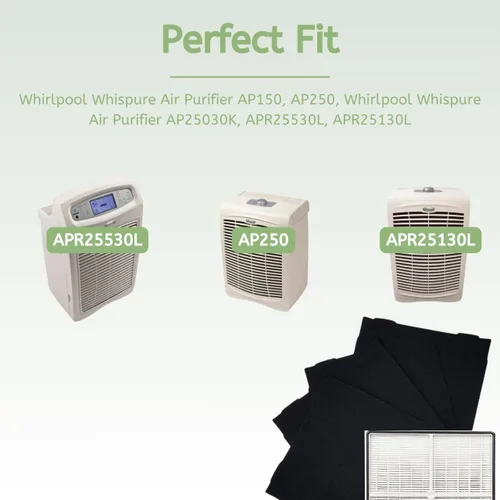 Miniatura 4 de Nispira Filtro HEPA verdadero (pequeño) con 4 filtros de precarbono compatibles con los modelos Whirlpool Whispure purificador de aire AP150 AP250