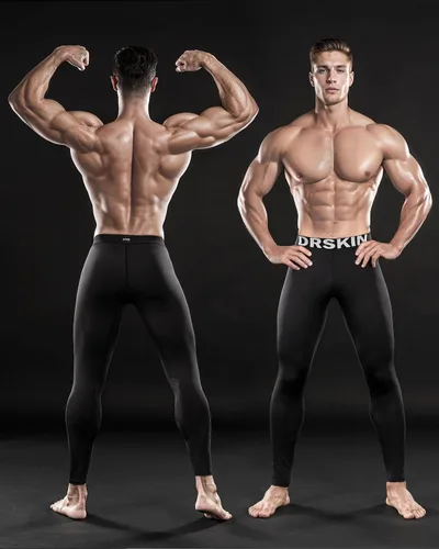 Miniatura 4 de DRSKIN Paquete de 5, 4, 3 o 1 pantalón de compresión para hombre, leggings deportivos, capa base, correr, atletismo, entrenamiento, activo