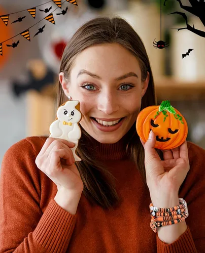 Miniatura 5 de JR.DM Correa de reloj de Halloween Compatible con Apple Watch de 38 mm, 40 mm, 41 mm, 44 mm, 42 mm, 45 mm, 46 mm, linda, preppy, hecha a mano