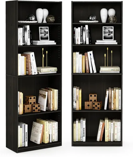 Miniatura 31 de Furinno Basic - Estantería de almacenamiento para librerías de 3 niveles, nogal oscuro