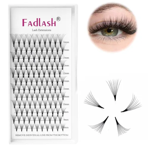 Miniatura 8 de Extensiones de pestañas postizas en abanico 10D Extensiones de pestañas postizas prefabricadas 0.05 0.07 de grosor Extensiones de pestañas postizas