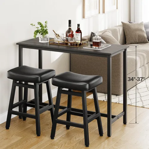 Miniatura 8 de Raynesys - Juego de 2 taburetes de bar de altura de mostrador, Taburetes de bar de 24 pulgadas para encimera de cocina, Taburetes de cocina