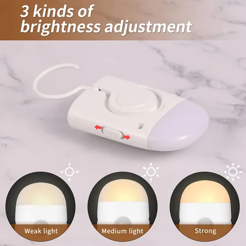 Miniatura 3 de Luz nocturna LED con sensor de movimiento, luz blanca cálida regulable recargable y gancho 2 modes: motion sensor & steady light,3 dimmable