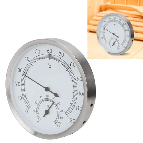 Miniatura 4 de Termómetro higrómetro de madera 2 en 1, higrómetro para sala de vapor, sauna, accesorios Fahrenheit