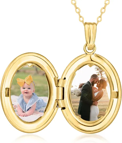 Miniatura 5 de Ross-Simons 10kt Yellow Gold Personalized Oval Locket Necklace