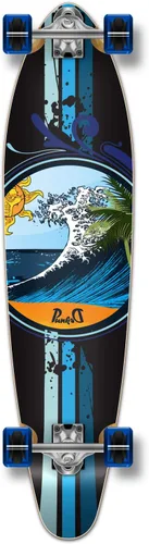 Miniatura 9 de Yocaher Longboard - Patineta completa Kicktail Cruiser de 40 x 10 pulgadas con cinta de agarre negra de alta calidad, camión de aleación de aluminio