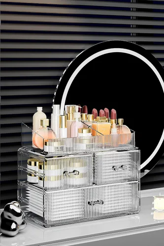 Miniatura 4 de ZHIAI Organizador Cosmético Apilable, Organizador Cosmético de Acrílico para Cómoda, Tocador, Gabinete de Cocina, Baño, Debajo del Fregadero