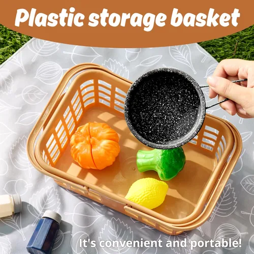 Miniatura 3 de Juego de accesorios de cocina para niños, juguete de cocina para niños pequeños, juego de ollas y sartenes de acero inoxidable coloridas, regalos