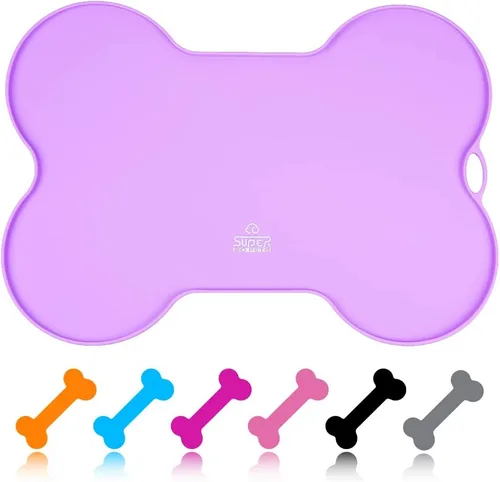 Miniatura 8 de Super Design Tapete de comida para perros, tapete para comida y agua, de silicona, antiderrames, tapete para alimentación de gatos, mantel