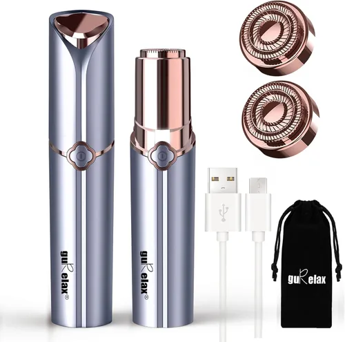 Miniatura 13 de Depilación facial para mujeres, removedor de vello facial eléctrico sin dolor recargable para cara, labios, barbilla con 2 cabezales de repuesto