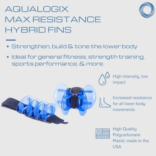 Miniatura 5 de Total Body Pool Weights for Water Exercise Bundle, Polycarbonate Upper Body Bells & Padded Lower Body Fins, Aqua Therapy, Pool Exercise, Water