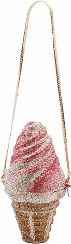 Miniatura 6 de DJBM Bonito Bolso de Mano con Diamantes de Imitación en Forma de Cupcake, Bolso de Noche con Cristales de Diamante para Mujeres, para Fiesta, Boda