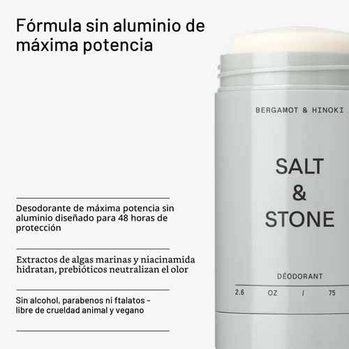 Miniatura 5 de Salt & Stone Desodorante sin aluminio Protección extra fuerte de 48 horas para mujeres y hombres Fabricado con extractos de algas marinas