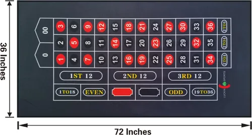 Miniatura 2 de 72 X 36 pulgadas Casino Profesional Ruleta y Craps Diseño de Fieltro de Mesa de Tablero, Hasta 10 Jugadores. 100% Tela, Impermeable y Resistente a