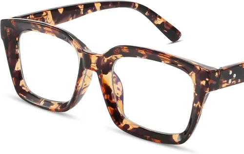 IBOANN Gafas de luz azul de gran tamaño para mujer, gafas de moda funky con aspecto preppy, reducen la fatiga de la pantalla, gafas de computadora