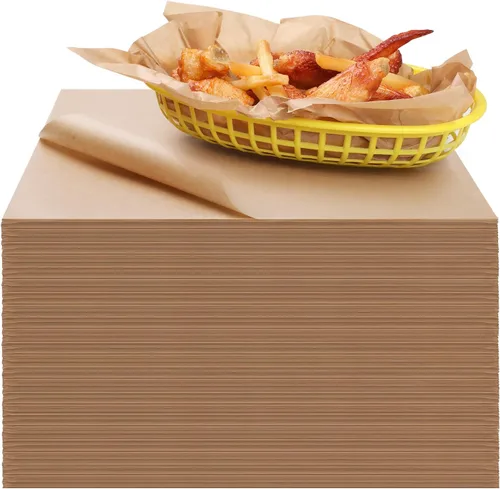 Miniatura 6 de GeeRic Papel pergamino pequeño de 4 x 4 pulgadas para envoltorios de caramelos, 100 hojas para cestas de alimentos para tacos, hamburguesas, forros
