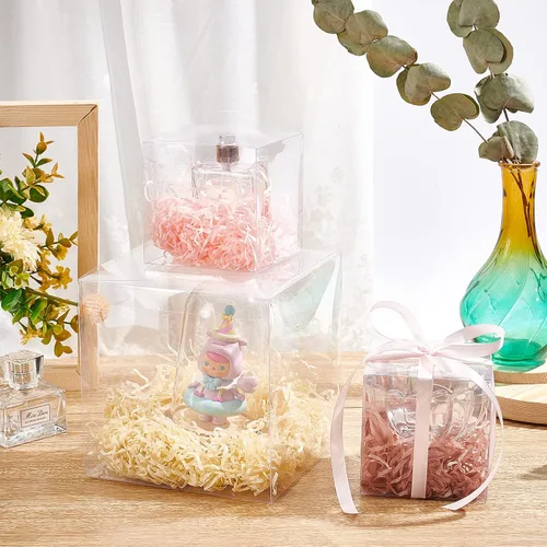 Miniatura 4 de BENECREAT Paquete de 10 cajas grandes de plástico transparente de 4.7 x 4.7 x 4.7 pulgadas para regalos de fiesta de San Valentín y dulces de fiesta