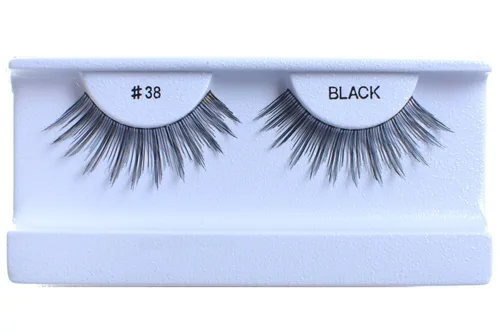 Miniatura 14 de 10 pares de pestañas postizas 100% cabello humano negro natural #99 negro (Black-99)