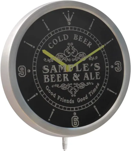 Miniatura 2 de ADVPRO ncqs-tm - Reloj de pared LED personalizado con letrero de neón para cerveza fría y cerveza fría