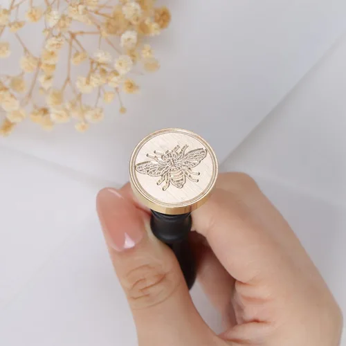 Miniatura 6 de Conjunto de sello Uniqoo con diseño de abeja y barras de cera Sello de sellado de abeja