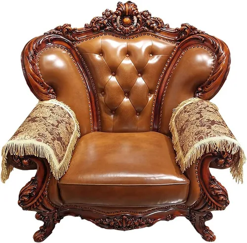 Fundas de lujo para reposabrazos de sofá, fundas antideslizantes para reposabrazos de silla reclinable, fundas protectoras de cuero para Sbdb-café
