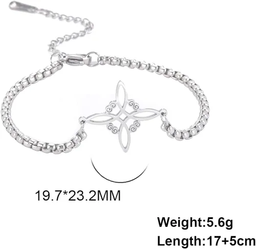 Miniatura 5 de Dreamtimes Pulsera de nudo de bruja pulsera de bruja de color plateado para mujer pulsera de nudo celta protección de nudo de brujas amuleto