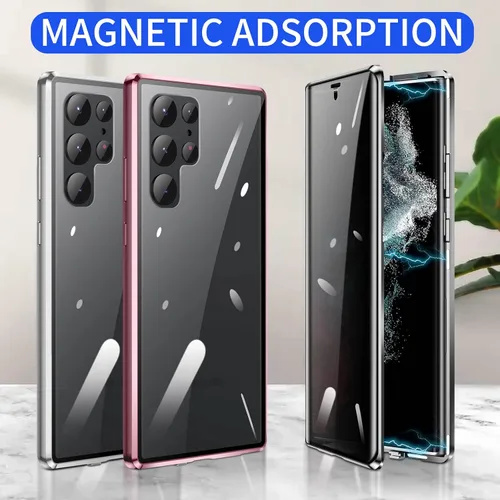 Miniatura 3 de Funda antiespía para Samsung Galaxy S22 Ultra, cubierta de vidrio templado de privacidad frontal y trasera de 360 grados, pantalla antiespía, Negro