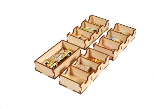 Miniatura 7 de The Broken Token Organizador de juegos compatible con Catan Base Game – Caja organizadora de juegos de madera con múltiples bandejas