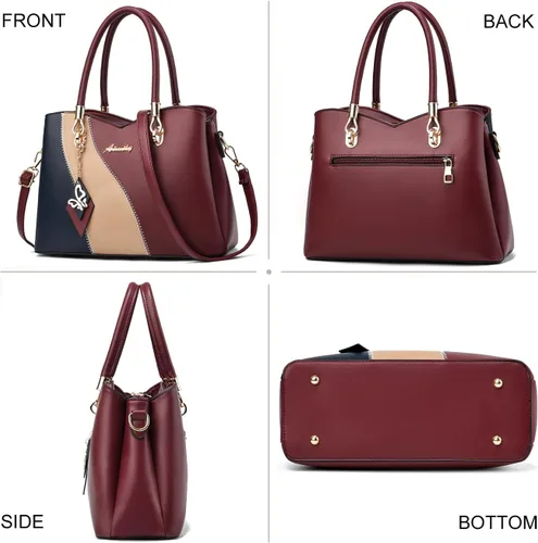 Miniatura 4 de Bolsos y carteras para mujer de DAINAOTM, bolsos estilo tote de cuero PU, cartera de señora con asa superior, bolso cruzado, bolso de hombro PU
