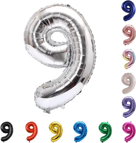 Miniatura 185 de YPSelected Globo grande de 32 pulgadas de helio con números 0-9 de papel de aluminio azul para cumpleaños, bodas y fiestas (Azul, 3)